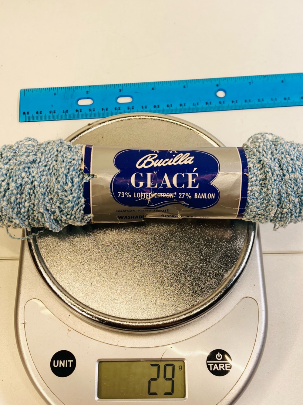 Bucilla Glacé Blue Knit Vintage Yarn